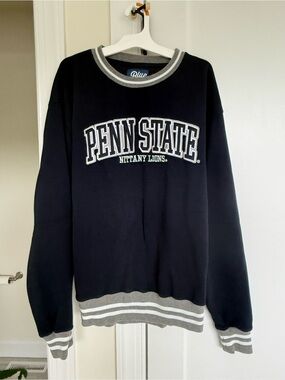 Blue 84 Penn State Navy Crewneck with Gray-White Trim